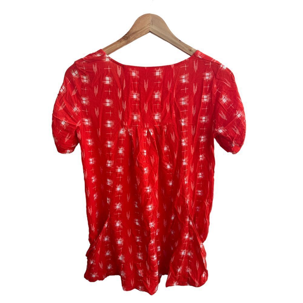 Anthropologie Holding Horses Orange Tunic‎ Top XS Short Sleeve (Flaw) - Picture 2 of 12